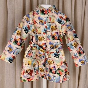 Oilily Colorful Kids Raincoat with Polaroid Print 2 - 12 Years NWT